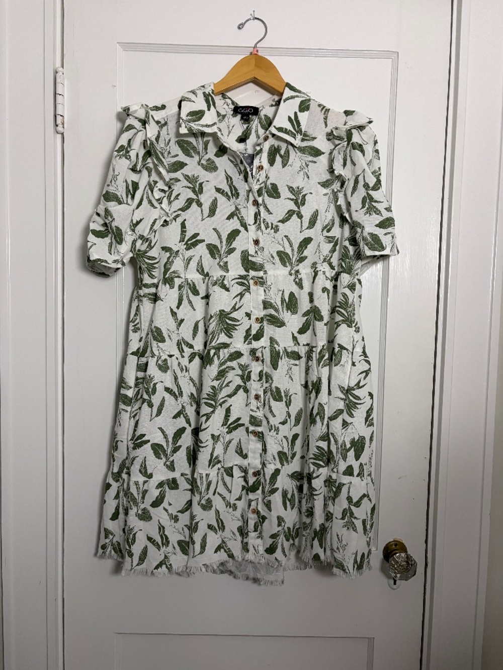GiGiO Green Leaf Print dress